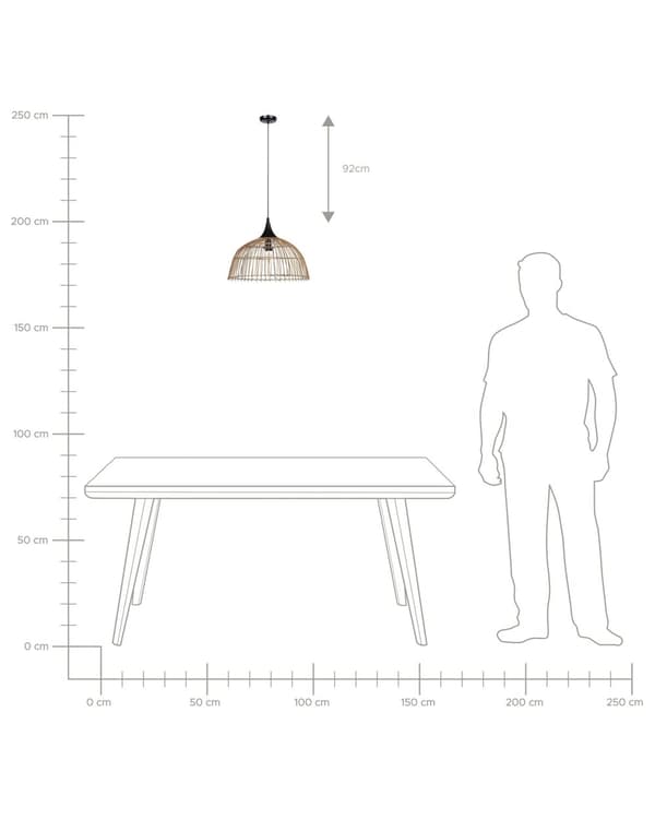 Riippuvalaisin luonnollinen 40 x 123 x 40 cm rottinki PVC rauta pyöreä avonainen max 40W