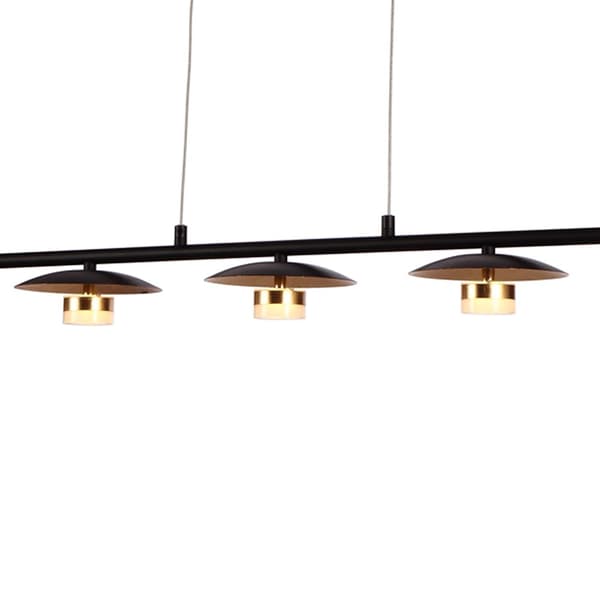 Moderne loftlampe sort og guld 5 lamper - Martha