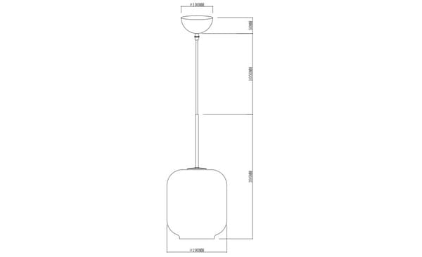 Design loftlampe med ravfarvet glas - Venedig