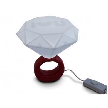 Sänglampa - LED - Ring - Falsk rosa diamant - USB-laddningsbar - Modernt design
