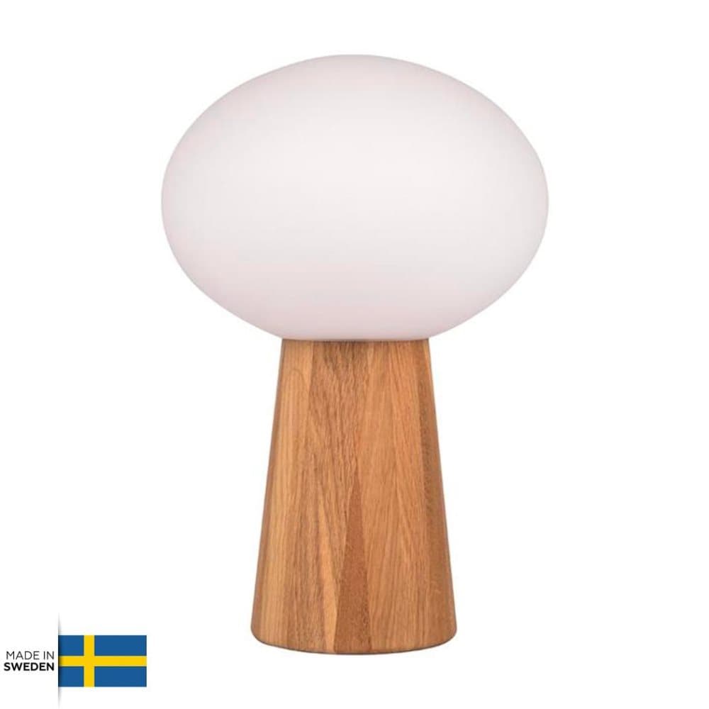 Bordslampa Pater Svensktillverkad Björk/Vit