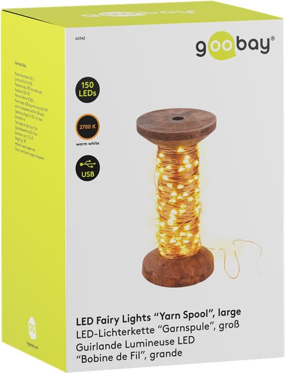 LED-lys "Garnspole", stor