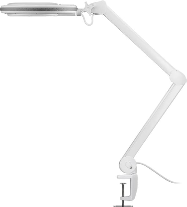 LED-luplampe med klemme, 8 W, hvid
