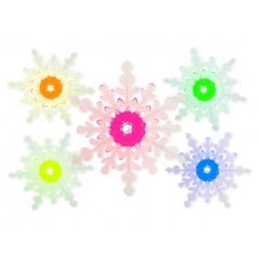 Lampa - LED snöflinga - Flerfärgad - Mått: 122 x 122 x 28 mm - Batteri
