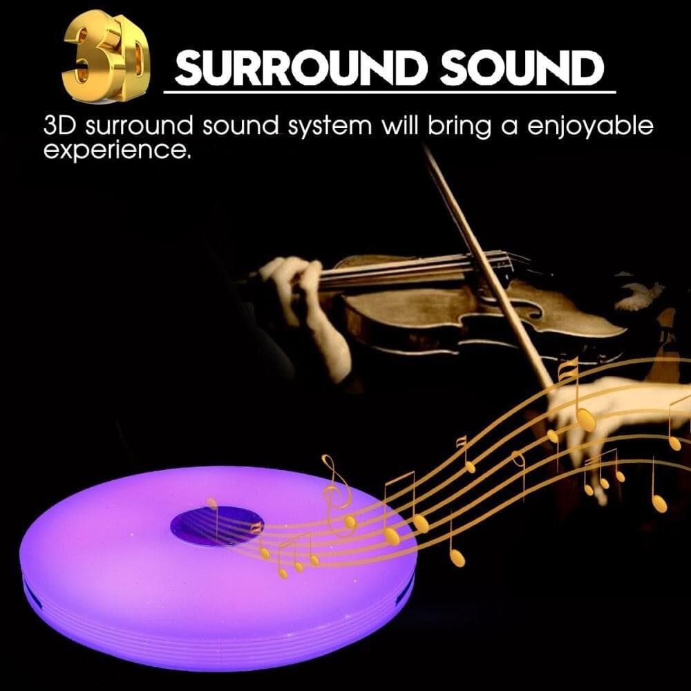 120W LED-taklampor med Bluetooth-högtalare Smartphone APP WIFI RGBW Färgtemperatur Justerbar 30CM Rund infälld ljusarmatur