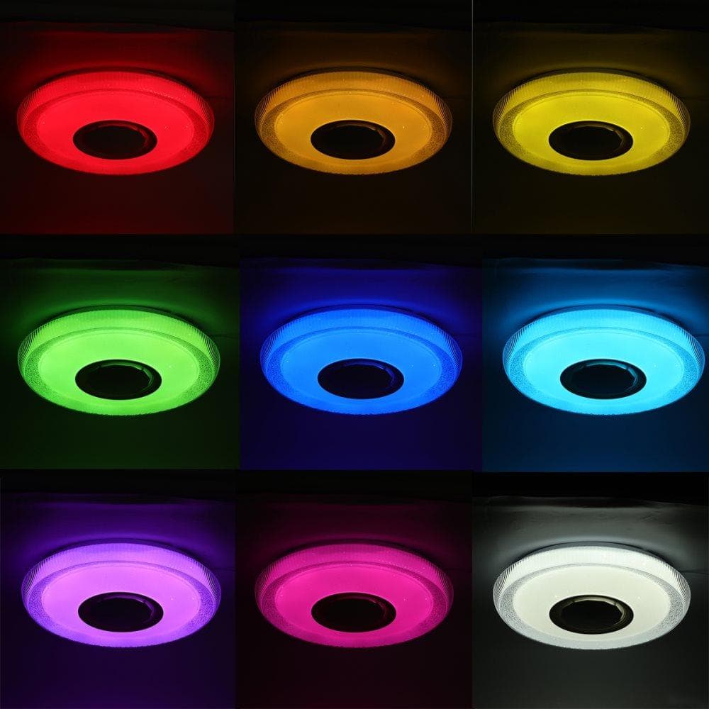 38CM 220V Akryl LED Musikljus RGB Färgglad Taklampa Fjärrkontroll & APP Kontroll Ljuskrona För Vardagsrum Kök Sovrum Kontor