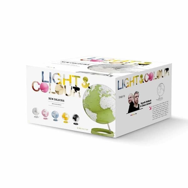 Lampa - Loft Attitude - Vitgrå design jordglob - Krom bas - 7W LED - Inomhus