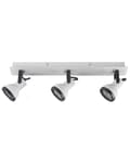 Miniatyrbillede 5 af 9: Spotlys loftslampe hvid og sort metal 3 lyskilder ø 7 cm justerbar svingarm klokkeformet skærm Spotlight design rektangulær skinne
