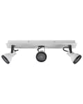 Miniatyrbillede 6 af 9: Spotlys loftslampe hvid og sort metal 3 lyskilder ø 7 cm justerbar svingarm klokkeformet skærm Spotlight design rektangulær skinne