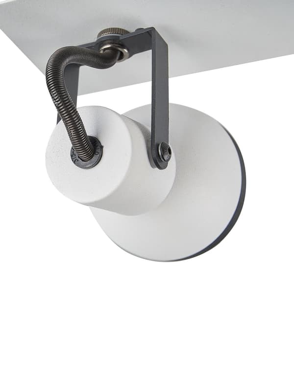 Spotlys loftslampe hvid og sort metal 3 lyskilder ø 7 cm justerbar svingarm klokkeformet skærm Spotlight design rektangulær skinne