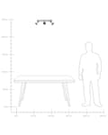 Miniatyrbillede 9 af 9: Spotlys loftslampe hvid og sort metal 3 lyskilder ø 7 cm justerbar svingarm klokkeformet skærm Spotlight design rektangulær skinne