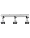 Miniatyrbillede 1 af 9: Spotlys loftslampe hvid og sort metal 3 lyskilder ø 7 cm justerbar svingarm klokkeformet skærm Spotlight design rektangulær skinne