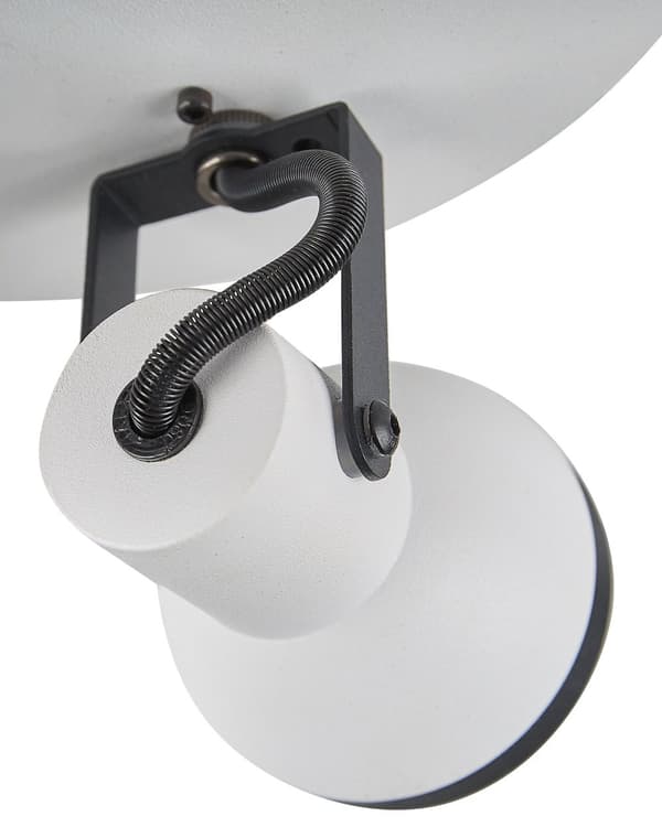 Spotlys loftslamper hvid og sort metal pulverlakeret 3 lyskilder i ø 7 cm justerbar svingarm klokkeformet skærm Spotlight design rund skinne
