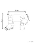 Miniatyrbillede 3 af 8: Spotlys Væglamper sølv metal med 4 lyskilder ø 5 cm justerbar svingarm cylinderformet skærm spotlight design stue indretning