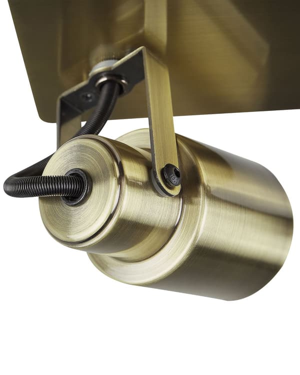 Spotlys Væglamper messing metal med 4 lyskilder ø 5 cm justerbar svingarm cylinderformet skærm spotlight design stue indretning