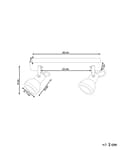 Miniatyrbillede 3 af 10: 2 spotlys loftslampe hvid og sort metal pulverlakeret ø 7 cm svingarm klokkeformet skærm Spotlight design rektangulær skinne