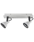Miniatyrbillede 6 af 10: 2 spotlys loftslampe hvid og sort metal pulverlakeret ø 7 cm svingarm klokkeformet skærm Spotlight design rektangulær skinne