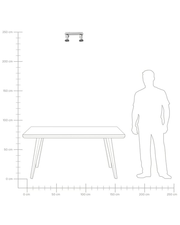 2 spotlys loftslampe hvid og sort metal pulverlakeret ø 7 cm svingarm klokkeformet skærm Spotlight design rektangulær skinne