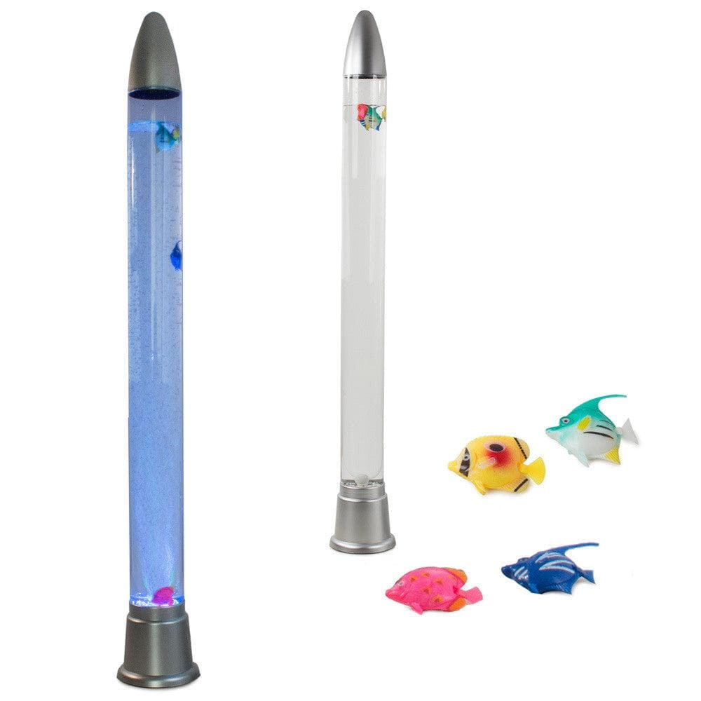 LED golvlampa/ lavavatten med fisk figurar 98cm