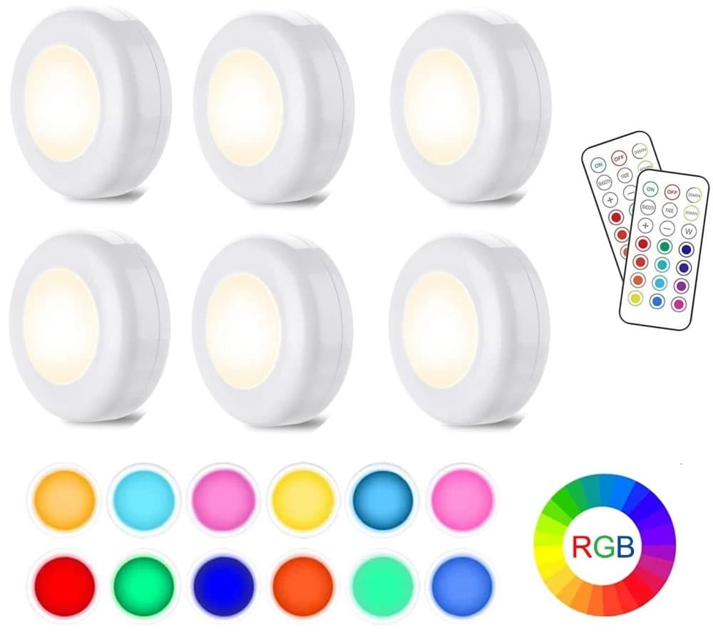 LED-spotlights 6st med 2 fjärrkontroller RGB Design många färger