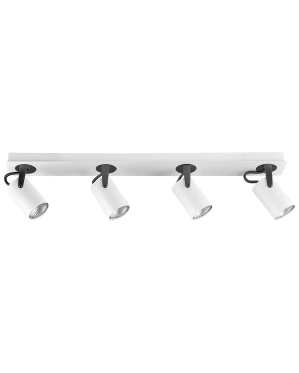 Loftslampe Hvid Metal 4 Lysskærme Justerbare Lys Moderne