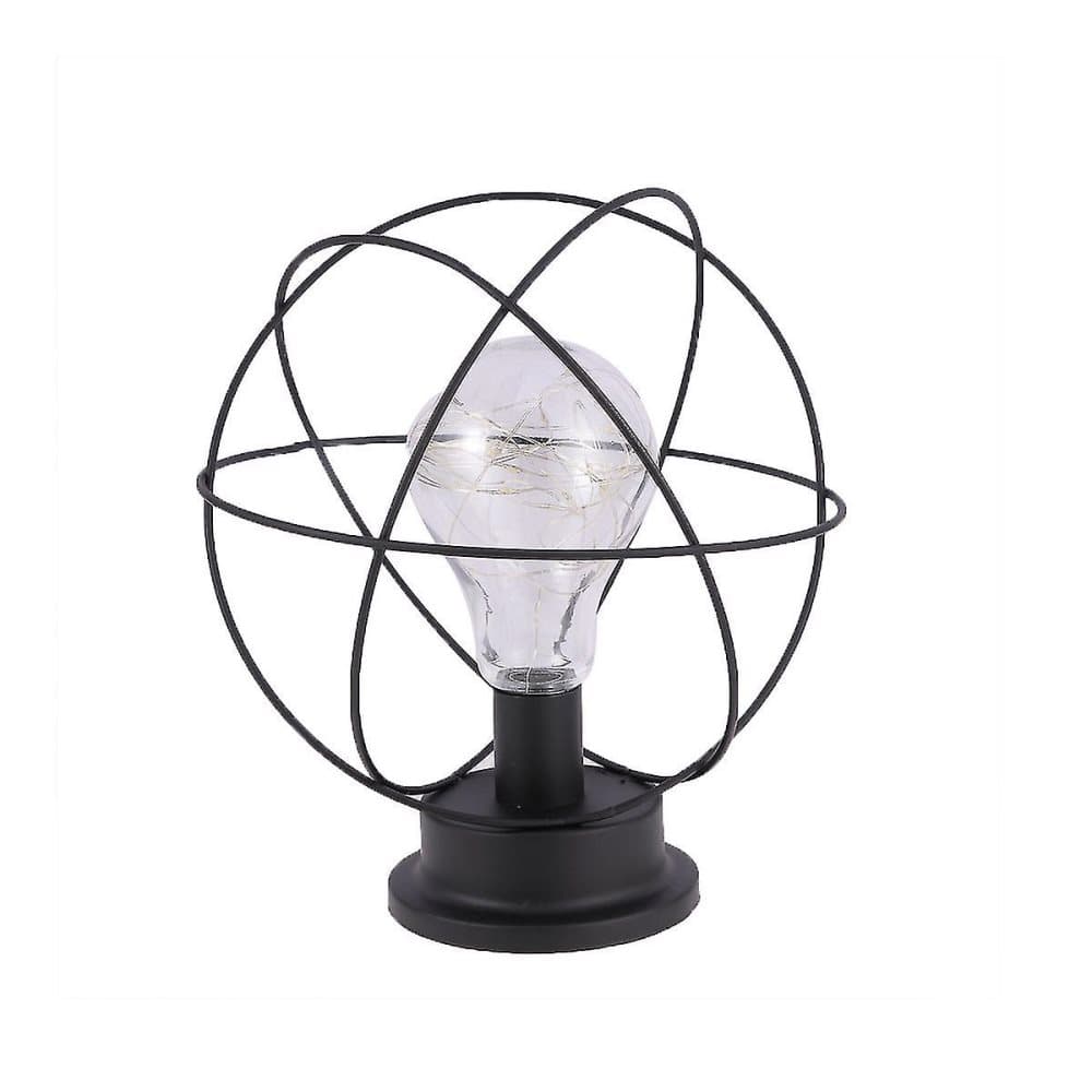 Led Retro Iron Art Bordslampa Sängbord Metallbur Nattljusdekoration Utan Batteri