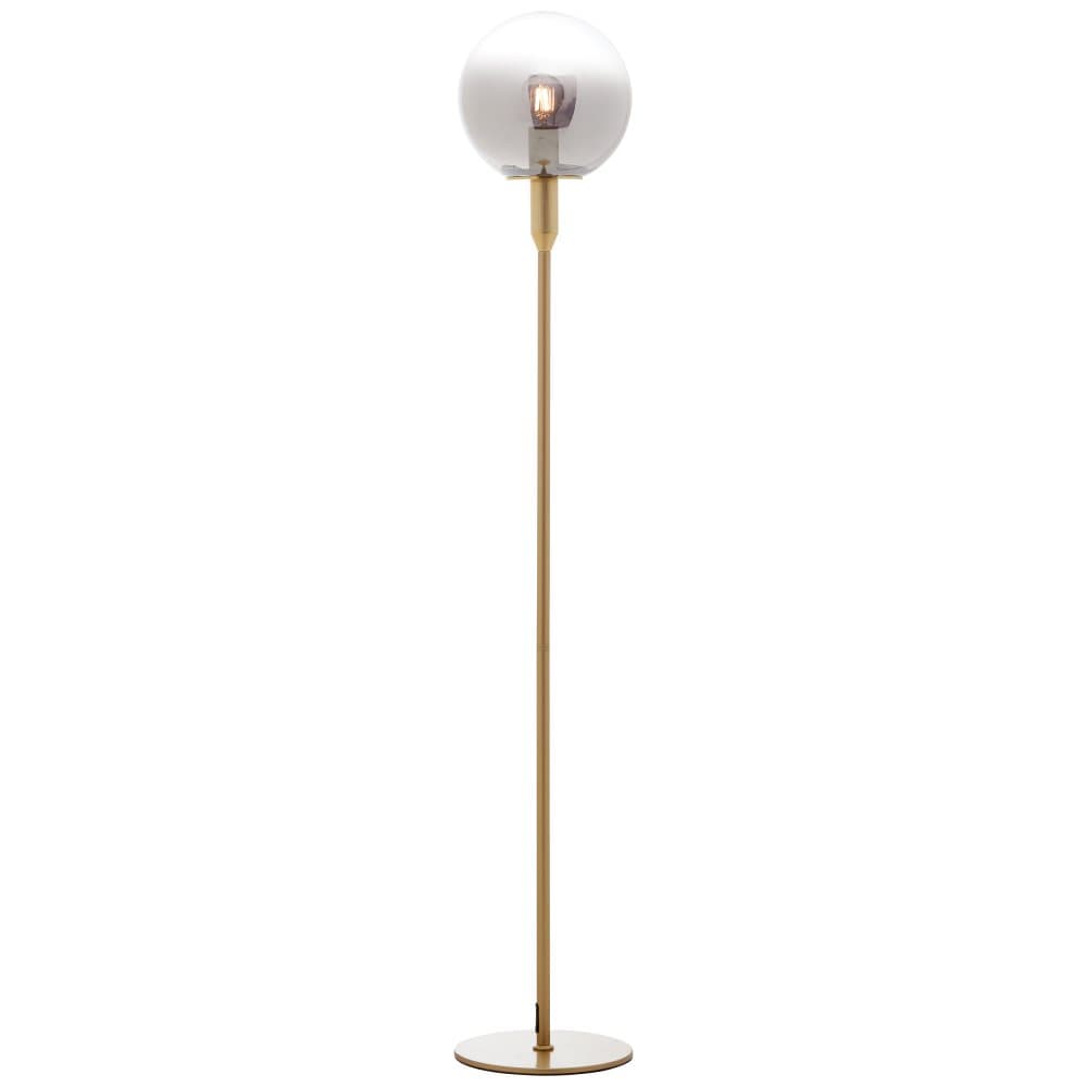 Brilliant Gould golvlampa 1-flamma guld/rökt glas, metall/glas, 1x A60, E27, 52 W