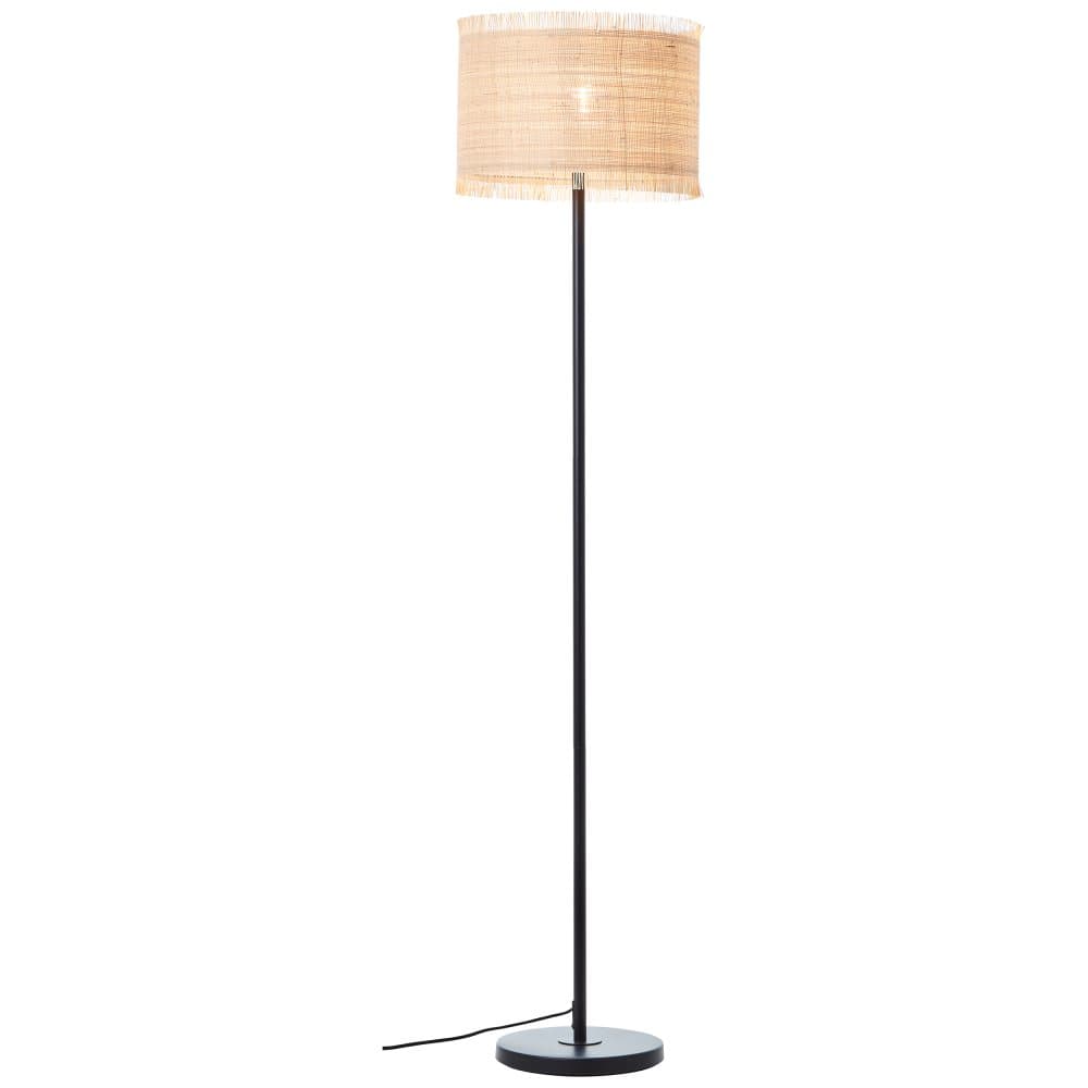Brilliant Raffy golvlampa 1,55m natur/svart, metall/sjögräs, 1x A60, E27, 60 W