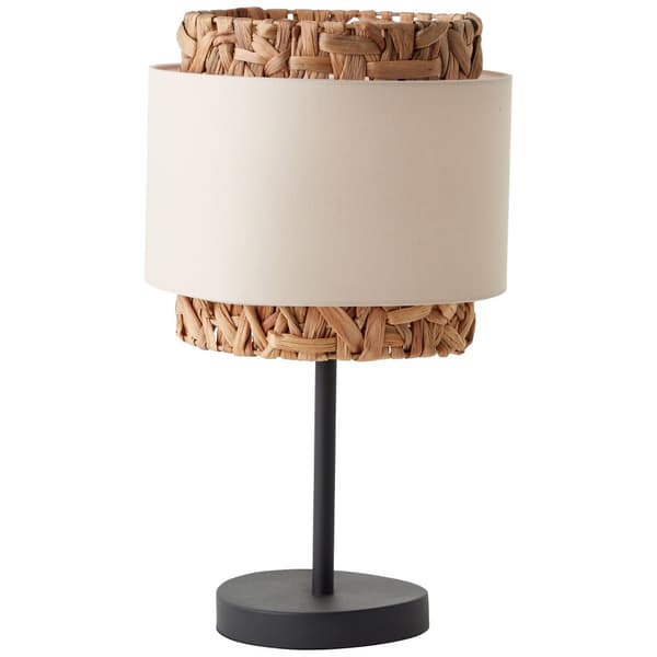Brilliant Waterlilly bordlampe 45cm sort/naturlig/hvid, tekstil/vandhyacint/metal, 1x A60, E27, 60 W