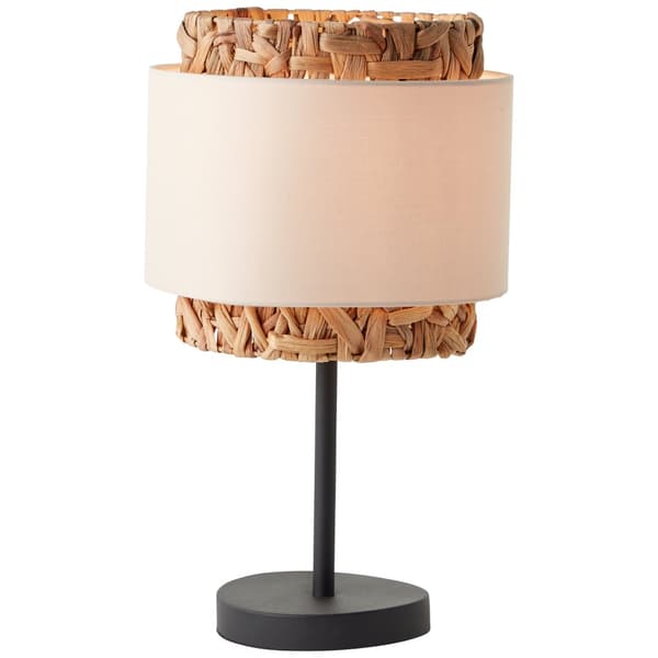 Brilliant Waterlilly bordlampe 45cm sort/naturlig/hvid, tekstil/vandhyacint/metal, 1x A60, E27, 60 W