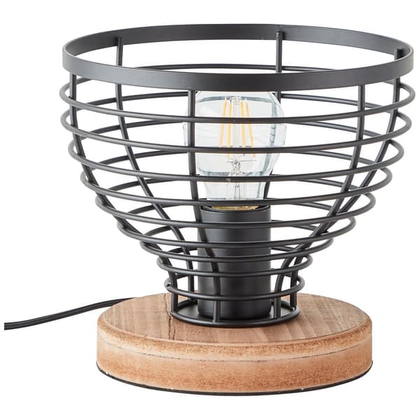 Brilliant Avia bordslampa 20cm svart/trä, metall/trä, 1x A60, , 52 W
