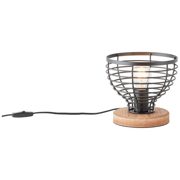 Brilliant Avia bordslampa 20cm svart/trä, metall/trä, 1x A60, , 52 W