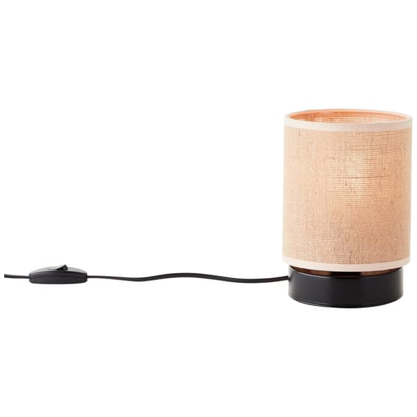 Brilliant Aniela bordslampa svart/natur, metall/textil, 1x A60, E27, 40 W
