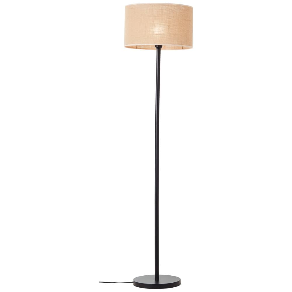 Brilliant Aniela golvlampa svart/natur, metall/textil, 1x A60, E27, 40 W