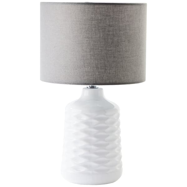 Brilliant Ilysa bordlampe 42cm hvid/grå, keramik/metal/tekstil, 1x D45, E14, 40 W