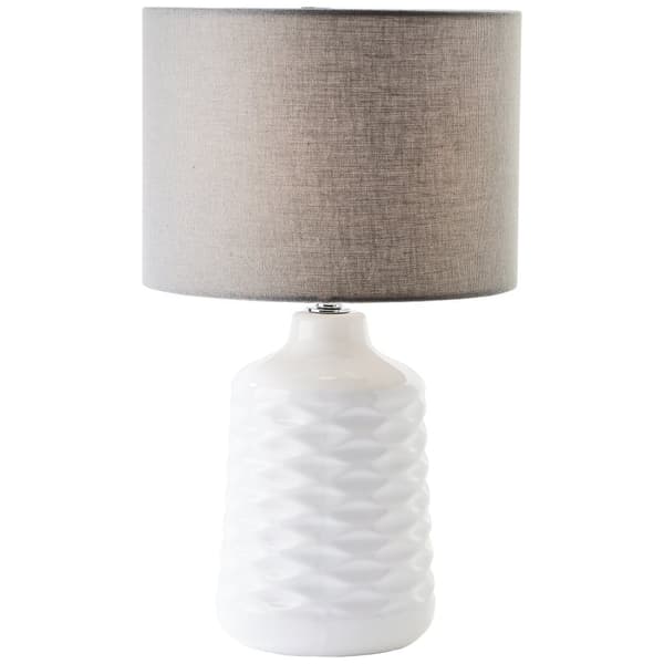 Brilliant Ilysa bordslampa 42cm vit/grå, keramik/metall/textil, 1x D45, E14, 40 W