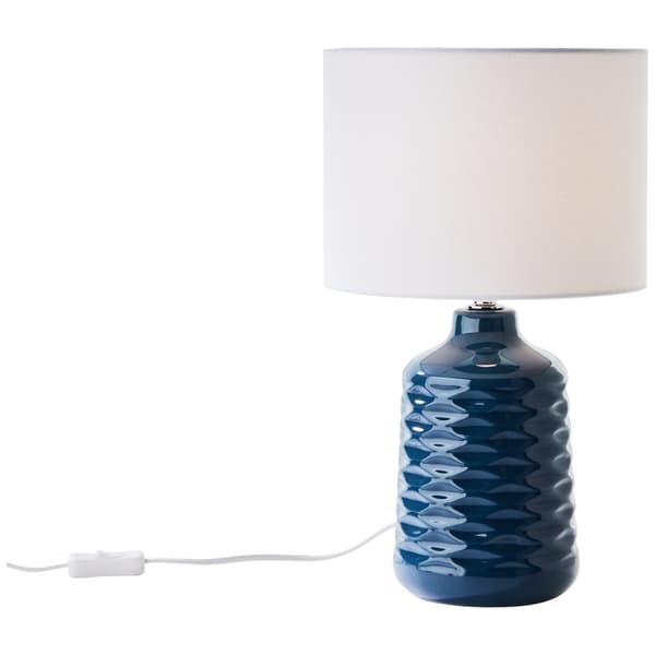 Brilliant Ilysa pöytävalaisin 42cm sininen/valkoinen, keraaminen/metalli/tekstiili, 1x D45, E14, 40 W