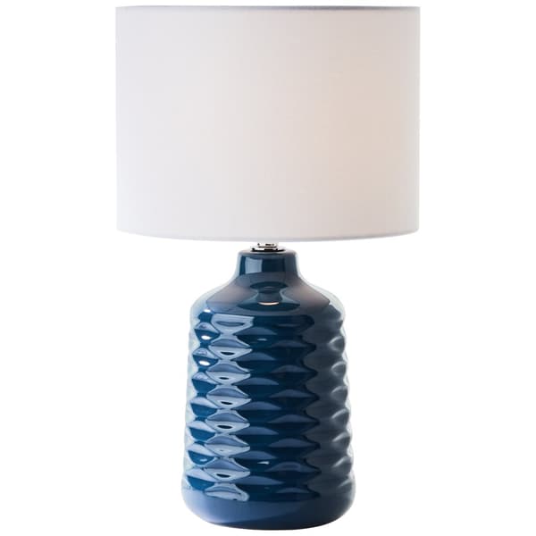 Brilliant Ilysa pöytävalaisin 42cm sininen/valkoinen, keraaminen/metalli/tekstiili, 1x D45, E14, 40 W