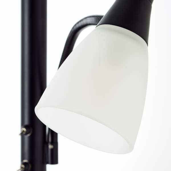 Brilliant Lucy LED uplight läsarm svart, metall/glas, 1x A60, E27, 5 W, LED-lampor ingår (ljusflöde: 470lm, ljusfärg: 3000K)