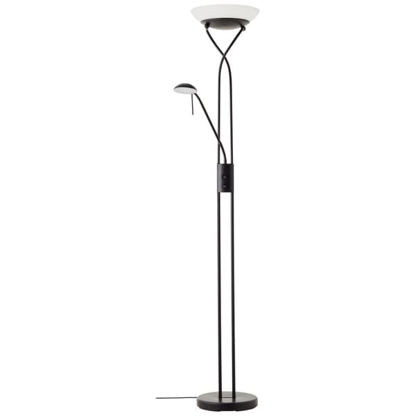 Brilliant Ollie LED uplight læsearm sort, metal/glas, 1x LED integreret (SMD), 26 W, (lysstrøm: 2500lm, lysfarve: 3000K)