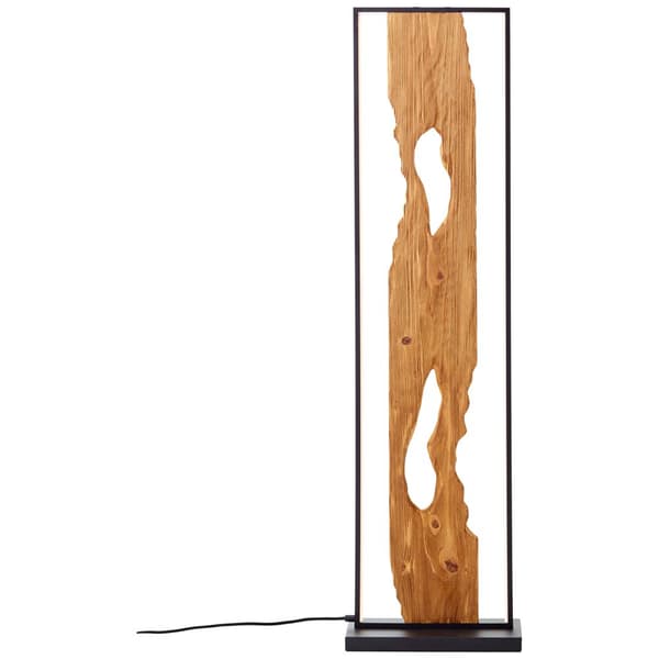 Brilliant Chaumont LED-golvlampa 80cm svart/trä, aluminium/metall/trä, 1x LED integrerad, 20 W, (ljusflöde: 2300lm, ljusfärg: 3000K)