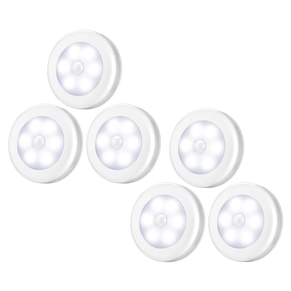 LED rörelsesensor nattljus 6000K 6-pack Vit