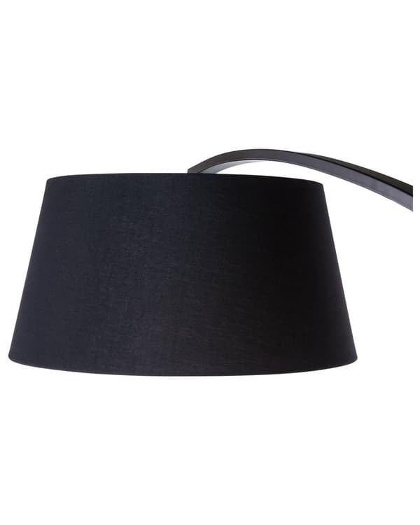 Gulvlampe Svart Metall 234 cm Buet Ramme Bomull Marmorbase Moderne Design