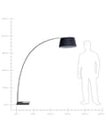 Miniatyrbilde 9 av 9: Gulvlampe Svart Metall 234 cm Buet Ramme Bomull Marmorbase Moderne Design