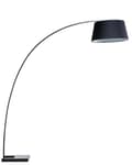Miniatyrbilde 1 av 9: Gulvlampe Svart Metall 234 cm Buet Ramme Bomull Marmorbase Moderne Design