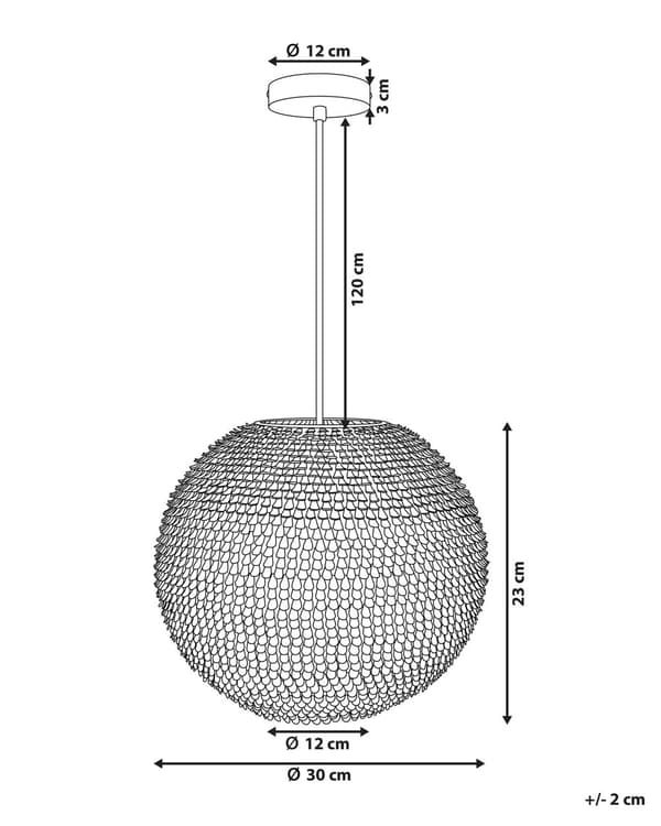 Pendellampe Sølv Metall 30 cm Kule Glitrende Skalaer