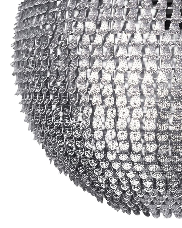 Pendellampe Sølv Metall 30 cm Kule Glitrende Skalaer
