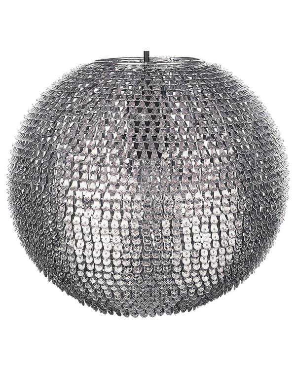 Pendellampe Sølv Metall 30 cm Kule Glitrende Skalaer