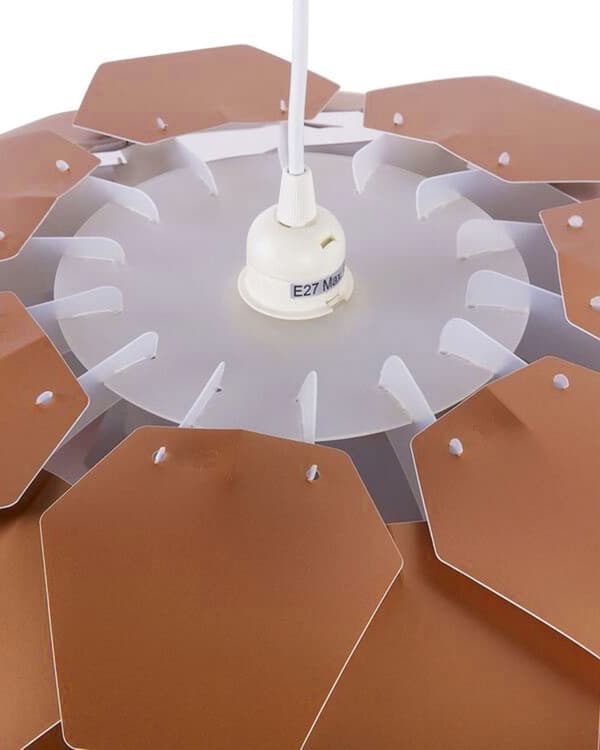 Pendellampe Kobber Plast Furu Kegle Kule Skjerm Hengende Lampe