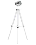Miniatyrbilde 1 av 9: Gulvlampe Hvit Metall 143 cm Spotlight Sylindrisk Skjerm Stativ Industriell Design